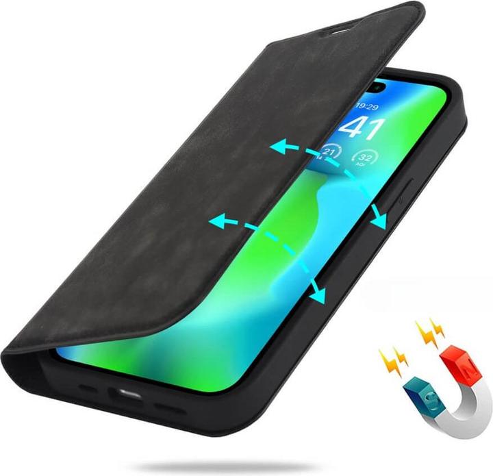 Actual product image Cover-Discount iPhone 15 - MagSafe Flip Case RFID black (Apple iPhone 15)