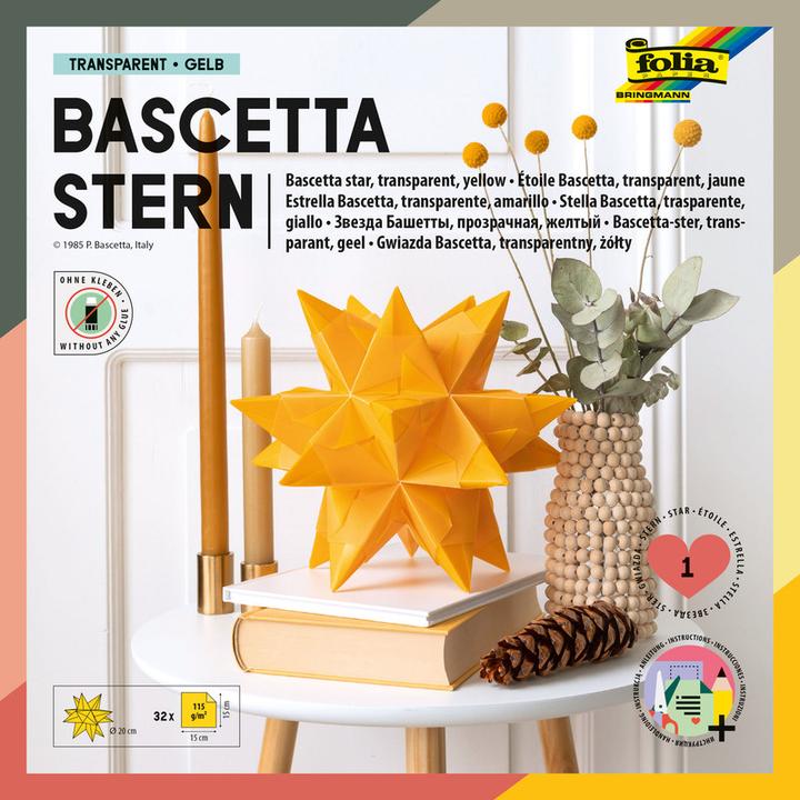 Actual product image Folia Folding leaves Bascetta star midi yellow (115 g/m², 32 x)