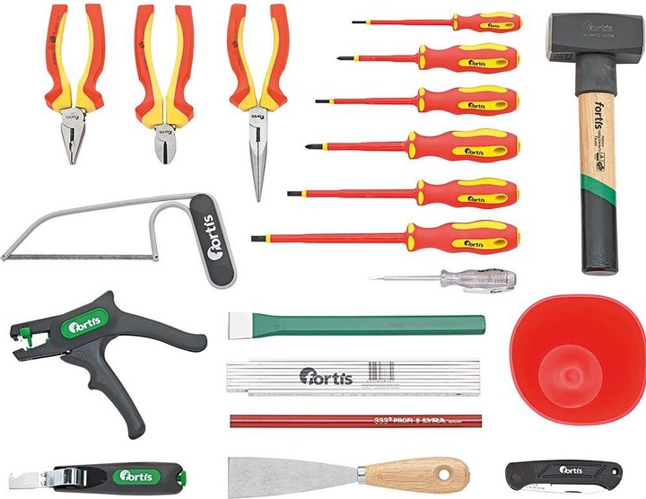 Actual product image Fortis Electrician's toolbox (21 pieces)