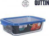 Actual product image Quttin rectangular lunch box with blue lid 20.5x15.3cm qu