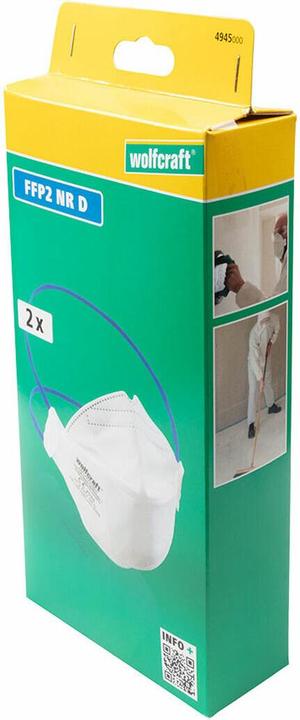 Produktbild wolfcraft 2 Feinstaubmasken FFP2 (CE) (FFP2, 2 x)