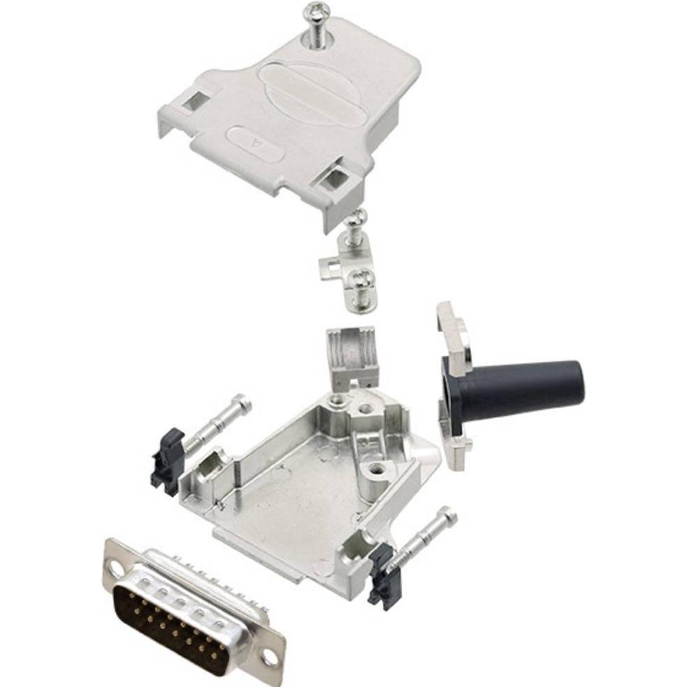 Amphenol L17D45ZF09-RG+L717SDE09P D-SUB Stiftleisten-Set 45 ° Polzahl (num): 9, Elektronikkabel + Stecker, Silber