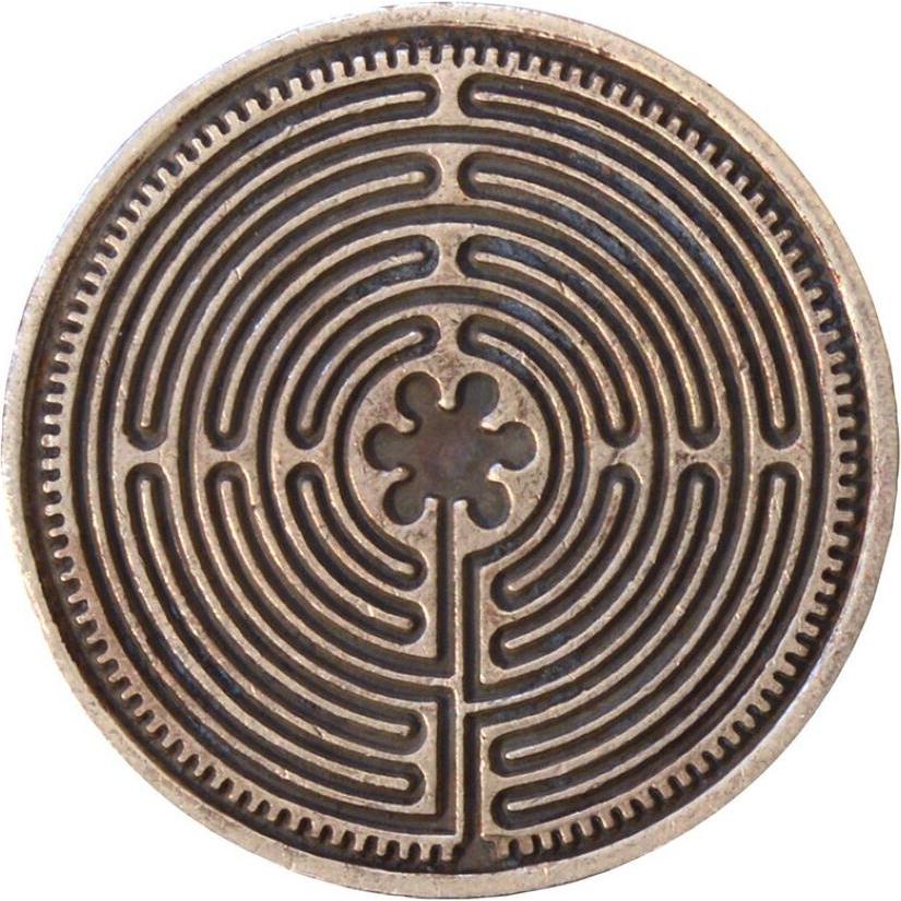 Saraswati, Münzen, Glücksmünze Labyrinth Chartres.FM351, Kupfer, (2014)