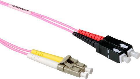 Produktbild ACT 1 meter LSZH Multimode 50/125 OM4 fiber patch cable duplex with LC and SC connectors (1 m)