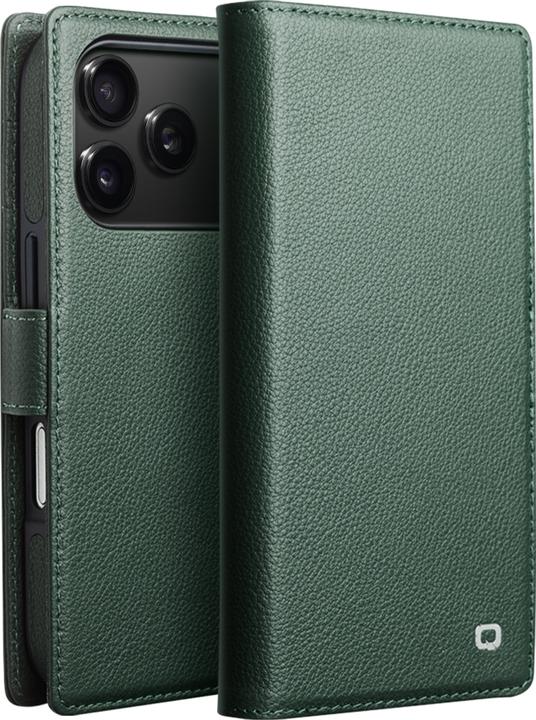 Produktbild QiAlino Hülle Flip Luxury 2-in-1 MagSafe Geldbörse echtes Leder (Apple iPhone 17 Pro)