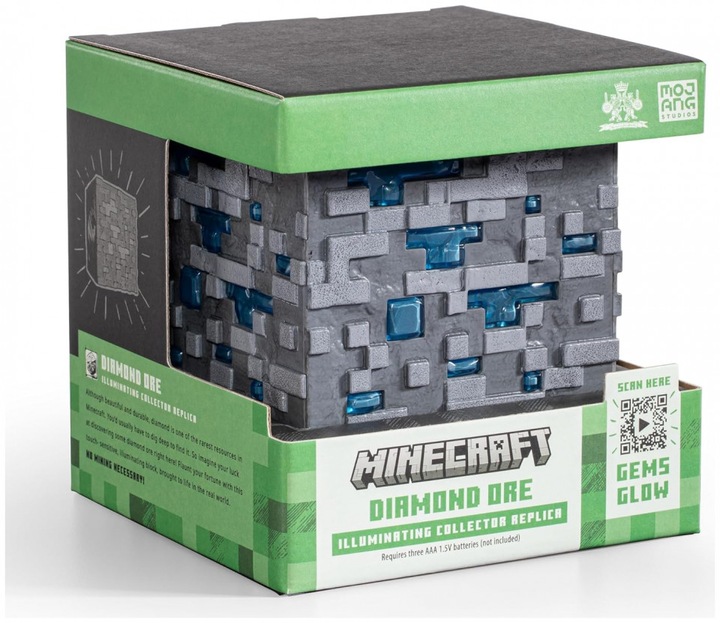 Actual product image Noble Collection Minecraft Replica Illuminating Diamond Ore Cube 10 cm