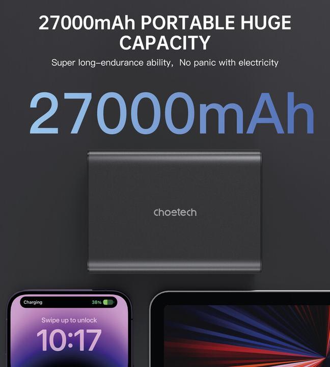 Actual product image Choetech B635BK (27000 mAh, 222.50 W, 99.90 Wh)