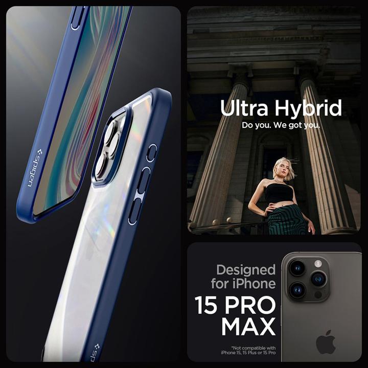 Actual product image Spigen Ultra Hybrid, navy blue - iPhone 15 Pro Max (Apple iPhone 15 Pro Max)