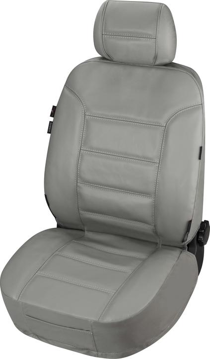 Produktbild Walser Autoschonbezug Billy aus echtem Leder, hochwertiger Lederbezug Sitzschoner grau