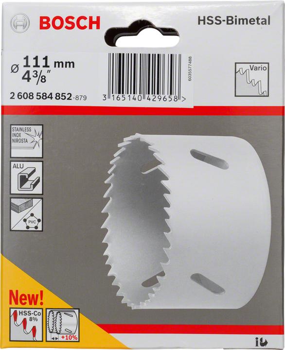 Produktbild Bosch Professional Zubehör Lochsäge HSS-Bimetall für Standardadapter, 111 mm, 4 3/8-Zoll (111 mm)