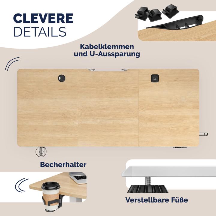 Image du produit Casaria Höhenverstellbarer Schreibtisch