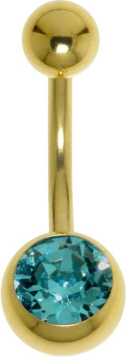 Produktbild Bijouteria Bauchpiercing (Premium Kristall, Chirurgenstahl 316L, PVD Beschichtung (goldfarbig))