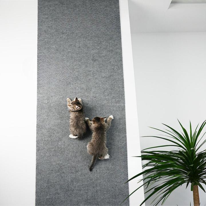 Actual product image Hermex Kratzmatte für Katzen Klettermatte Kratzschutz Kratzbrett Kratzwand (0.40 cm, Light grey)