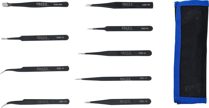 Immagine prodotto BGS Set di pinzette in acciaio inox | 9 pezzi.