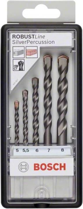Image du produit Bosch Professional Zubehör Jeu de forets à béton CYL-3 5 pièces, Robust Line, 5-8 mm (5 mm, 5,5 mm, 6 mm, 7 mm, 8 mm)