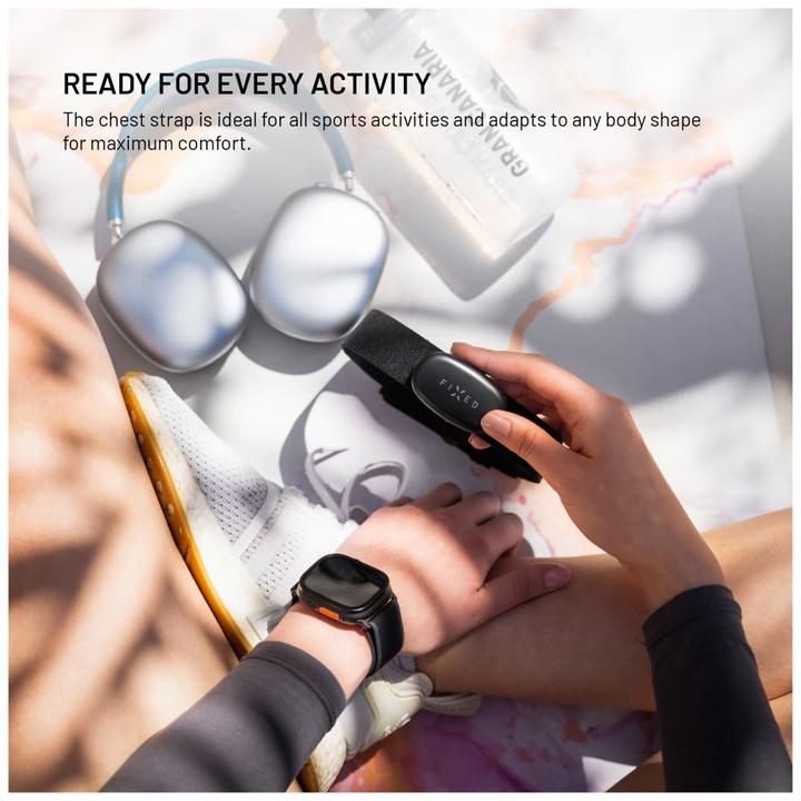 Actual product image Fixed Chest strap hearth-rate monitor Pulse Dual, HR+HRV measure, black