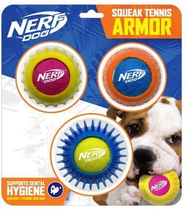 Nerf Tennis Armour 3er Pack Ballset (Ballspielzeug Hund)