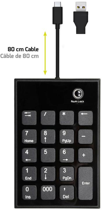 Actual product image Port Designs 900801 Numeric keypad notebook USB (Numeric keypad, Cable)
