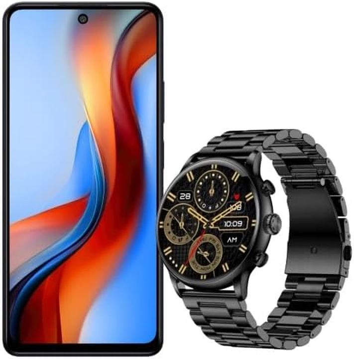 Actual product image Myphone 5G Smartphone with Smartwatch, 256GB Storage, 50MP Camera, 5000mAh Battery (256 GB, Black, 6.78", Dual SIM, 5G)