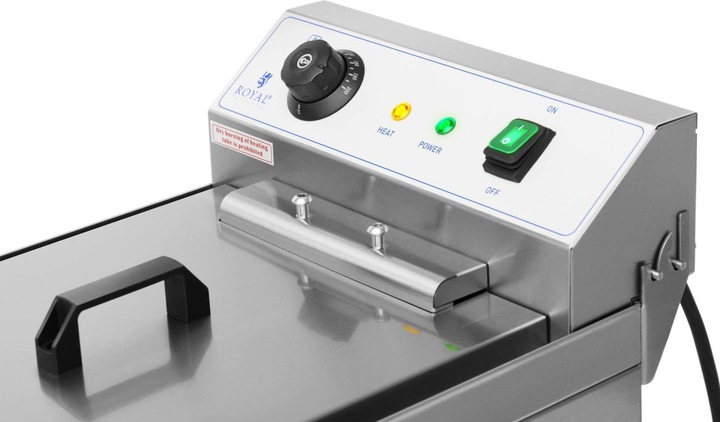 Produktbild Royal Catering Fritteuse Elektro Fritteuse Edelstahl Gastronomie Ablasshahn Kaltzone 6000 W 16L