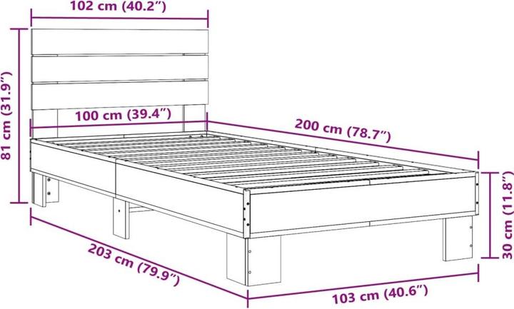 Image du produit vidaXL Bettgestell (120 x 200 cm)
