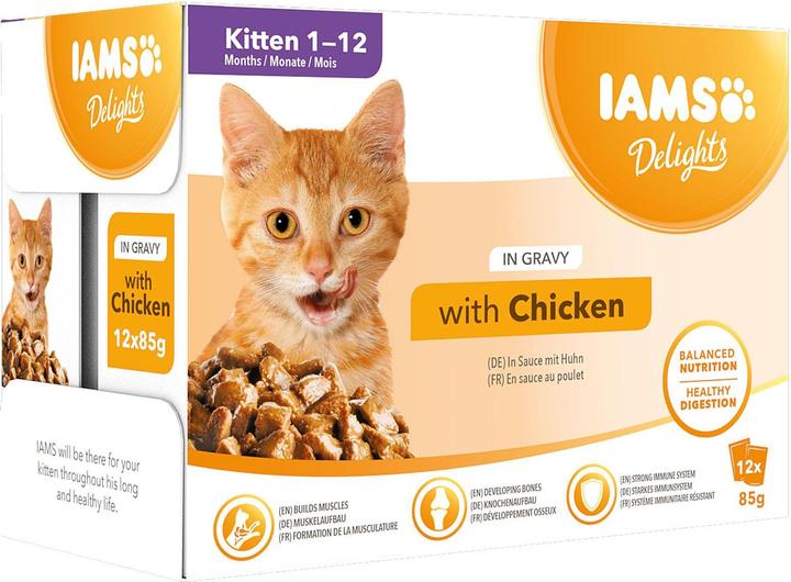 Actual product image Iams Delights kitten with chicken 12x85g (Junior, 12 pcs., 1020 g)