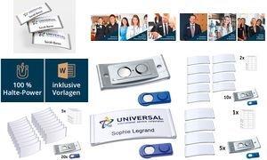 Actual product image Badgepoint POL35MA66-10DR Name badges, 74 x 34 mm, metal-coloured