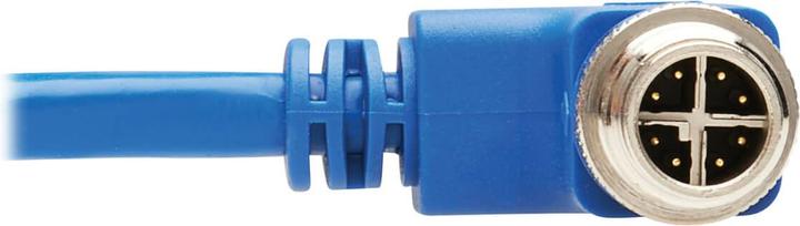 Produktbild Eaton M12 X-Code Cat6 1G UTP CMR-LP Ethernet Cable Right-Angle M/M IP68 PoE Blue 1m 3.3 ft (UTP, CAT6, 1 m)