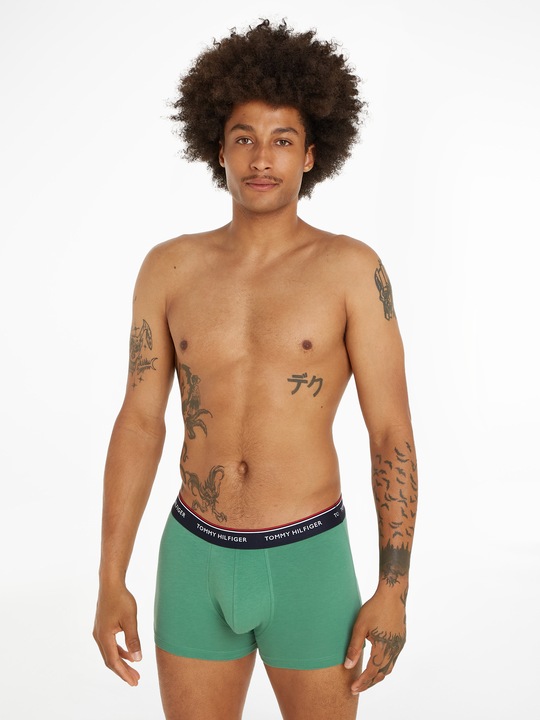Produktbild MGA Herren-Boxer-Trunk-Hösche 3p Marineblau/Grün/Beige (L)