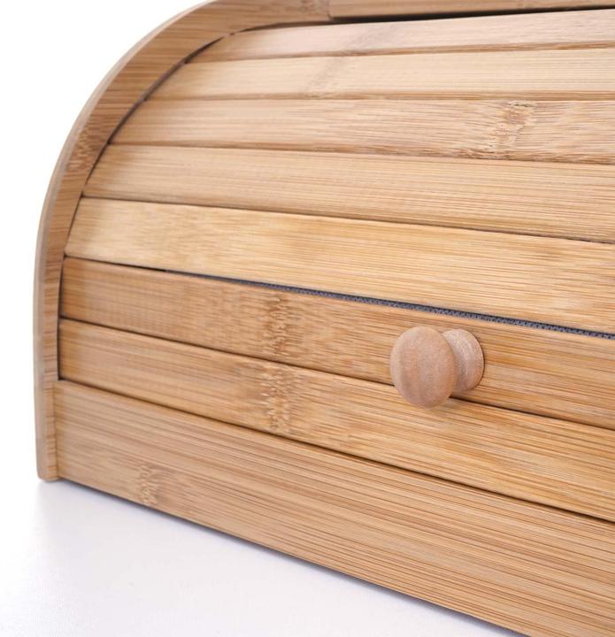 Actual product image Mendler Bread Bin, Bread Bin Bread Basket, Bamboo Rolling Lid - 17x40x28cm, without Drawer