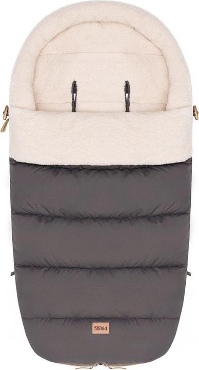 Fillikid Winterfusssack Atlas Teddy Grau mit Teddyplüsch