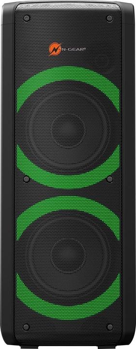 Produktbild N-Gear Let’s go Party Bluetooth Lautsprecher, Soundsystem mit Karaoke Mikrofon, Disco-LEDs (8 h)