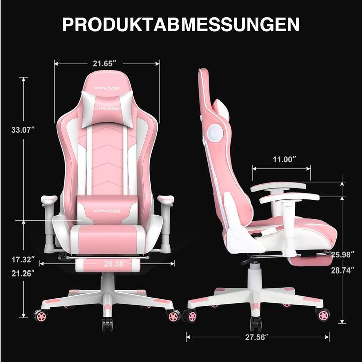 Image du produit Gtplayer Fauteuil gamer avec repose-pieds, enceinte Bluetooth et dossier réglable