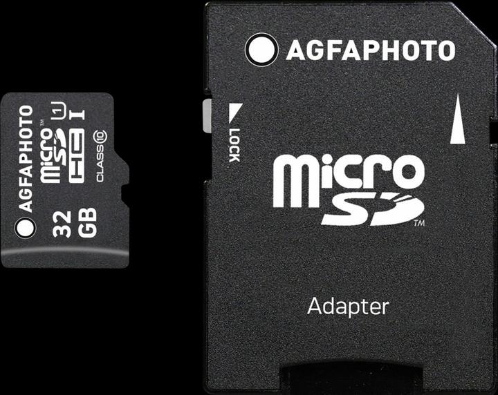 AGFAPHOTO MicroSDHC UHS-I 32GB High Speed Class 10 U1 + Adapter (32 GB, microSDHC, U1, UHS-I)