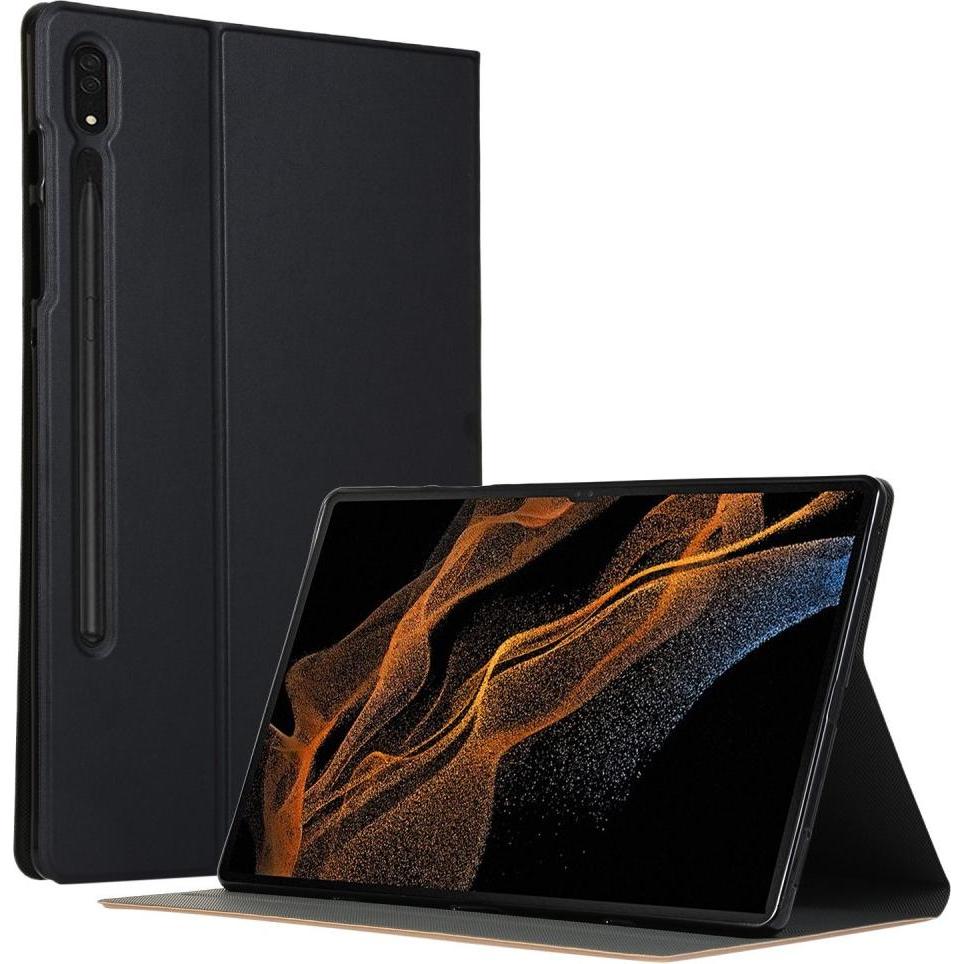Thumbnail - Cover-Discount Galaxy Tab S8 Ultra - Tri-fold Smart Case schwarz (Galaxy Tab S8 Ultra), Tablet Hülle, Schwarz