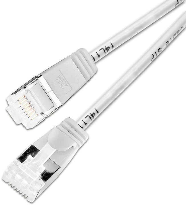 Produktbild SLIM Slimpatchkabel RJ-45, Cat 6A, U/FTP, 0.1 m, Weiss, 50-Pack (U/FTP, CAT6a, 0.10 m)