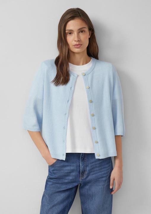 Produktbild s.Oliver Strickjacke Strickjacke aus Alpaka-Mix mit Halbarm (48)