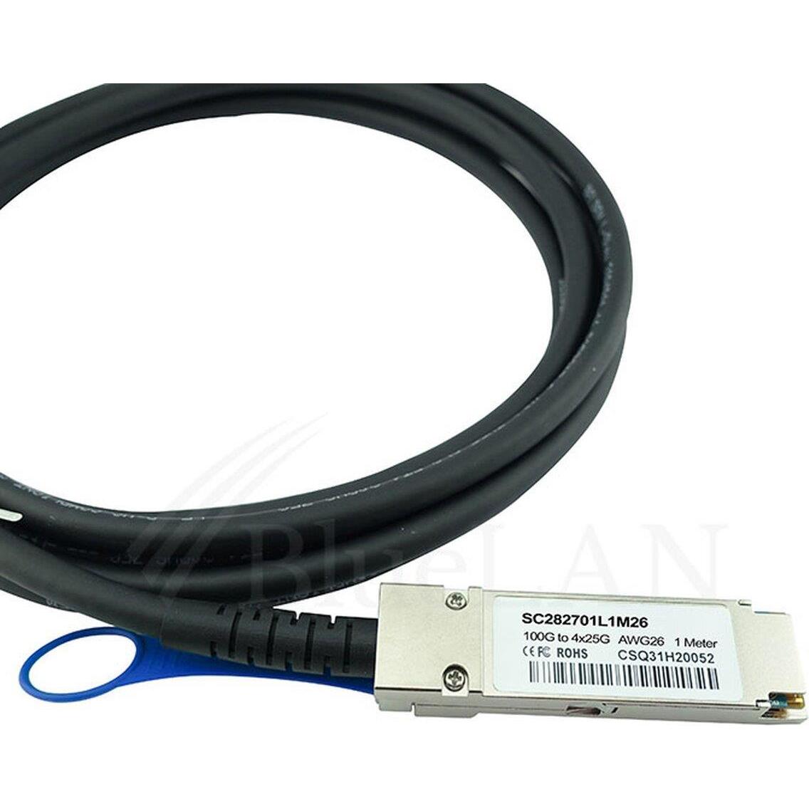 Thumbnail - CBO Arista CAB-Q-4S-100G-5M kompatibles BlueLAN QSFP28 DAC SC282701L5M26, Transceiver, Schwarz