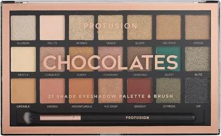 Actual product image Profusion - Eyeshadow Palette palette 21 eye shadows with brush Chocolates (Chocolates)
