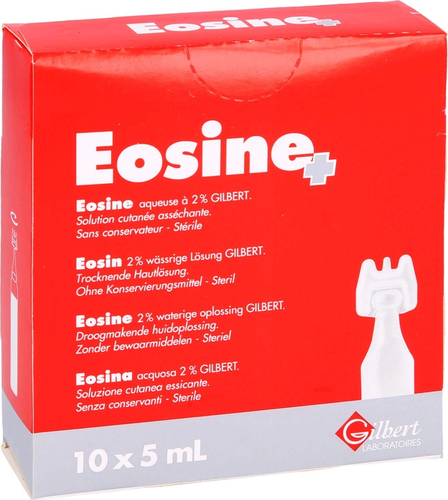 Image du produit Gilbert Solution Eosin 2 % monodoses, 10 x 5 ml (50 ml, 84 g)