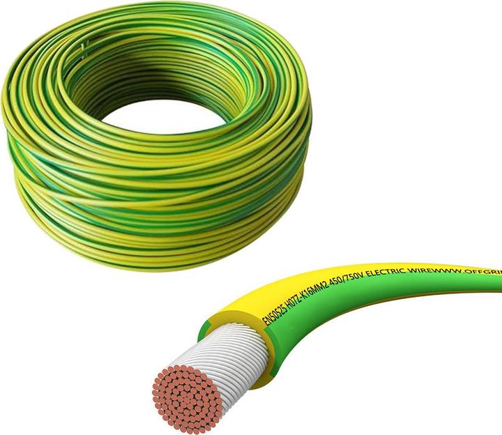 Produktbild Offgridtec H07V-K Erdungskabel Grün / Gelb 10mm² 450/750V XLPO