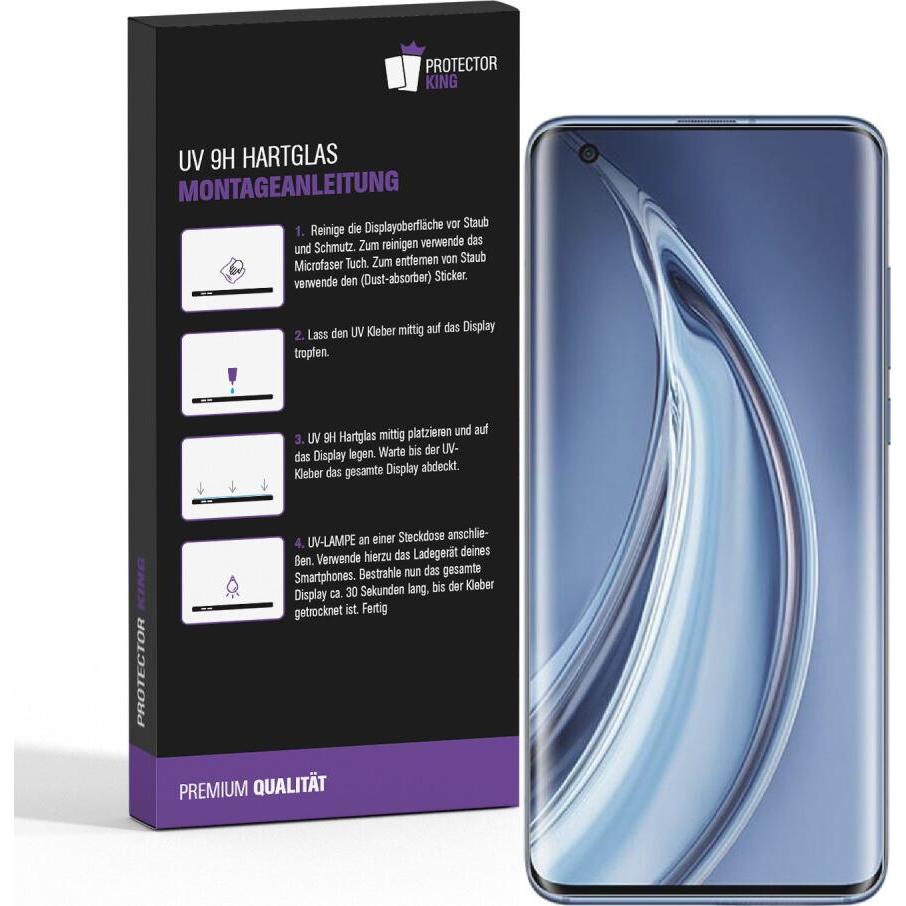 Thumbnail - Protectorking 1x UV Liquid Echtes Tempered 9H Panzerhartglas 3D KLAR (4 Stück, Xiaomi Mi 10), Smartphone Schutzfolie