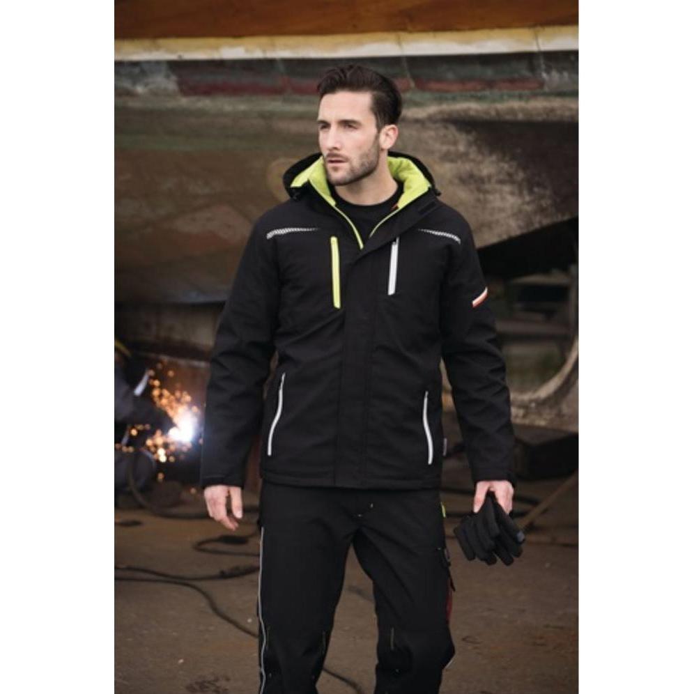 Terrax, Arbeitsjacke, Softshell-Berufsparka Workwear Grösse XXL schwarz/limette (XXL)