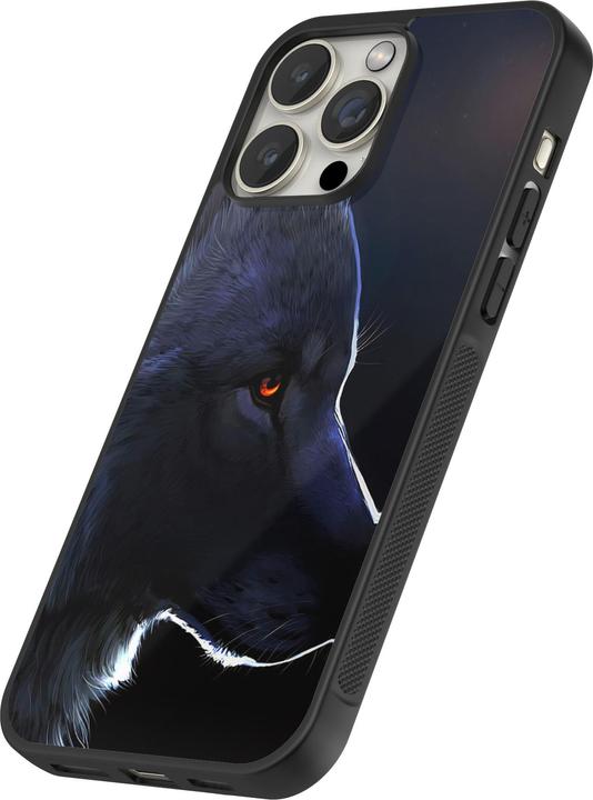 Actual product image PhoneLook Coque Silicone rigide noir Wolf Shape (Apple iPhone 13 Pro Max)