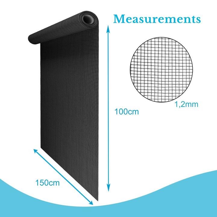 Image du produit Intirilife Moustiquaire en noir largeur 150cm (150 x 100 cm)