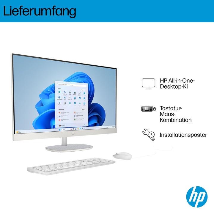 Produktbild HP AIO 27-cr2275ng 68,58cm 27Zoll Intel Core Ultra 7 255U 16GB 512GB SSD UMA W11H Shell White (P) (512 GB, 16 GB, Intel Core Ultra 7 255U, Intel UHD Graphics)