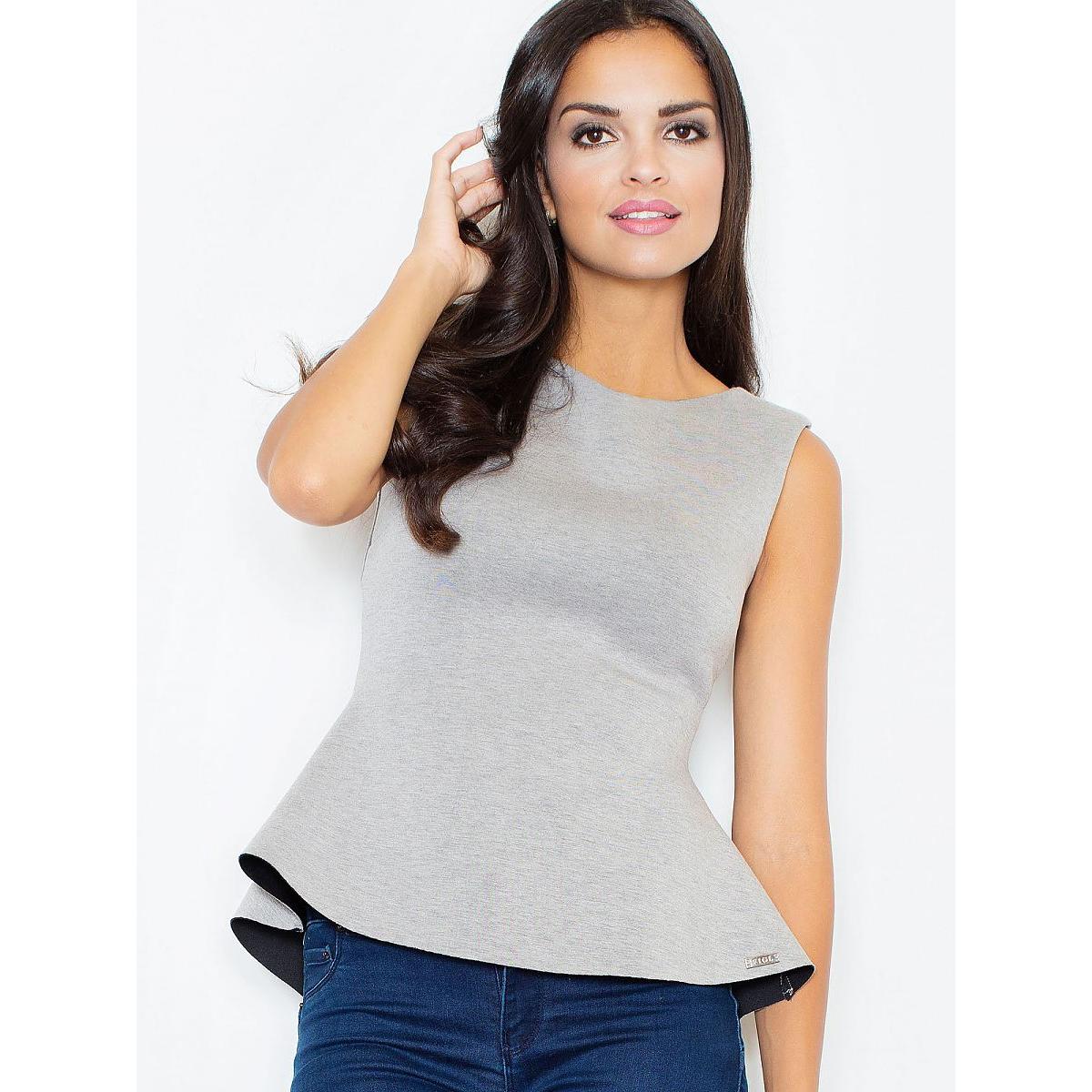 Figl, Damen, Bluse, Bluse, Grau, (XL)