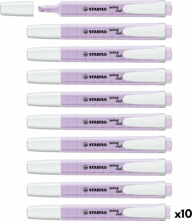 Actual product image STABILO Highlighter - swing cool Pastel - Pack of 10 - Shimmer of purple (Shimmer of purple, 4 mm, 10 x)
