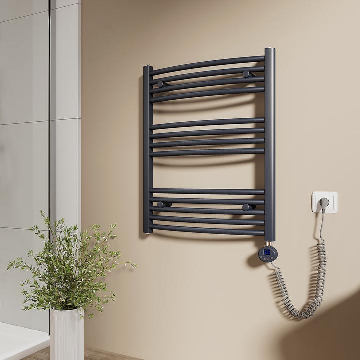 Emke Elektrischer Badheizkörper, Badheizung Elektrisch, Anthrazit 75x60cm 300Watts