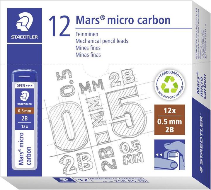 Image du produit Staedtler Mars Micro (12 pcs, 0.50 mm, 2B)